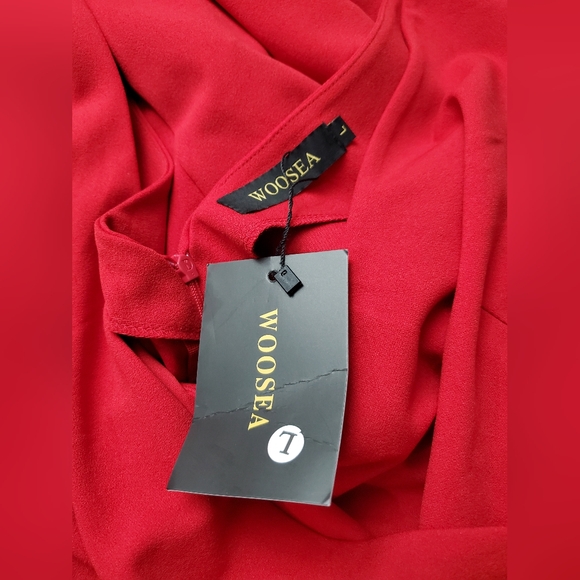 WOOSEA Women Sleeveless V Neck Split Evening Cocktail Long Dress. NEW! 1 FLAW! - Picture 3 of 9